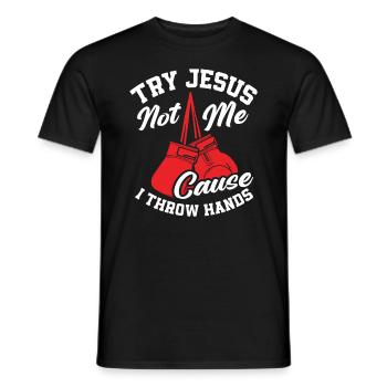 Boxe, Boxeur, Jésus, Christianisme - T-shirt homme - noir - Devant - AI Model Male 178 light (178cm)