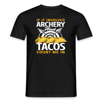 Tacos de tir à l’arc - T-shirt homme - noir - Devant - AI Model Male 178 light (178cm)