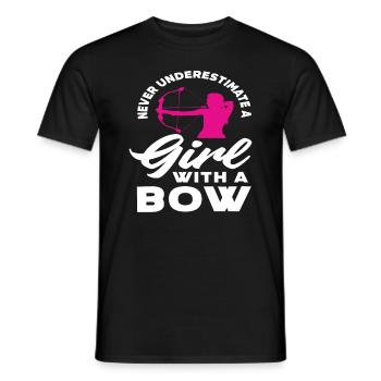 Femme fille hobby tir à l'arc - T-shirt homme - noir - Devant - AI Model Male 178 light (178cm)