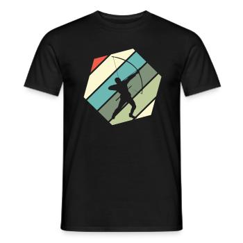 Retro Bogenschütze Bogenschießen - Männer T-Shirt - Schwarz - Vorne - AI Model Male 178 light (178cm)