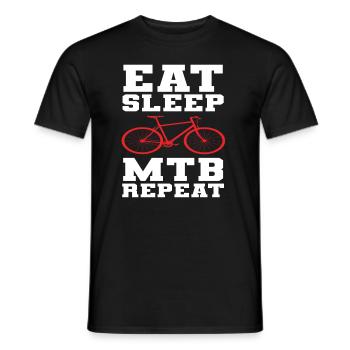 Manger Dormir Vélo de montagne Répéter - T-shirt homme - noir - Devant - AI Model Male 178 light (178cm)