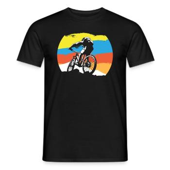 VTT rétro VTT - T-shirt homme - noir - Devant - AI Model Male 178 light (178cm)