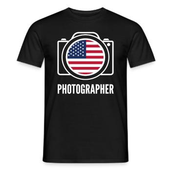 Photographer Photographer USA Flag - Men's T-Shirt - black - Front - AI Model Male 178 light (178cm)
