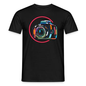 Photograph - Männer T-Shirt - Schwarz - Vorne - AI Model Male 178 light (178cm)