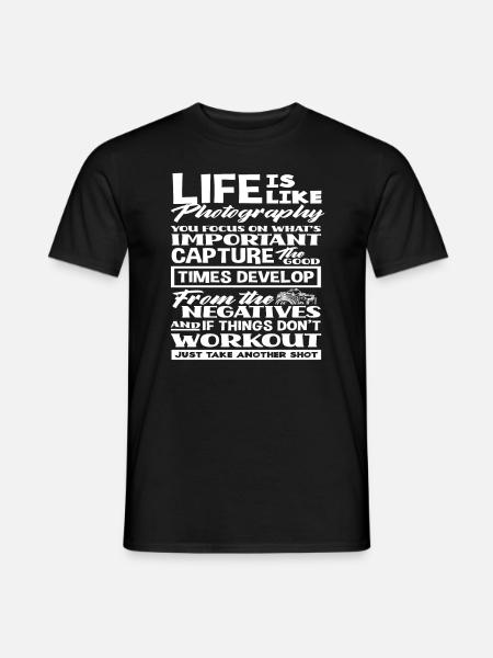 Photograph Leben - Männer T-Shirt - Schwarz