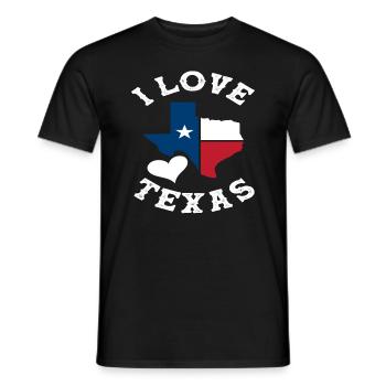 Texas Ich Liebe - Männer T-Shirt - Schwarz - Vorne - AI Model Male 178 light (178cm)