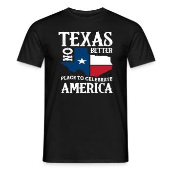 Texas, Amérique, États-Unis - T-shirt homme - noir - Devant - AI Model Male 178 light (178cm)