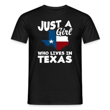 Fille qui aime le Texas - T-shirt homme - noir - Devant - AI Model Male 178 light (178cm)