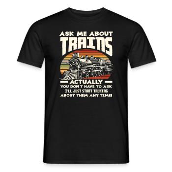 Train Trains Passion Train Driver - Men's T-Shirt - black - Front - AI Model Male 178 light (178cm)