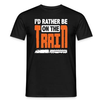 Train Trains Hobby Train Spotter Train Driving - Men's T-Shirt - black - Front - AI Model Male 178 light (178cm)