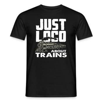 Locomotive Train Trains Hobby Train Spotter - Men's T-Shirt - black - Front - AI Model Male 178 light (178cm)