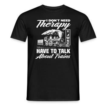 Therapy Train Trains Hobby Train Spotter - Men's T-Shirt - black - Front - AI Model Male 178 light (178cm)