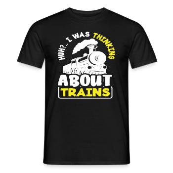 Train Trains Hobby Train Spotter Train Driver - Men's T-Shirt - black - Front - AI Model Male 178 light (178cm)