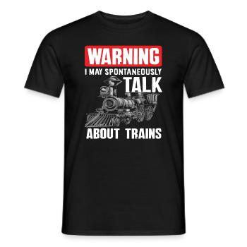 Train Trains Hobby Train Spotter Railway - Men's T-Shirt - black - Front - AI Model Male 178 light (178cm)