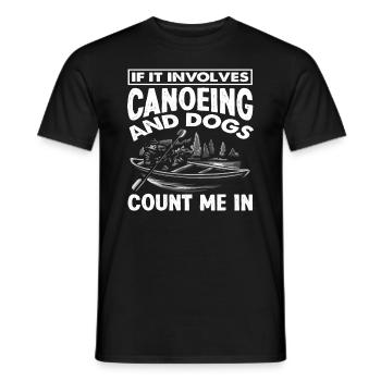 Canoeing Dog Dogs Hobby Canoe - Men's T-Shirt - black - Front - AI Model Male 178 light (178cm)