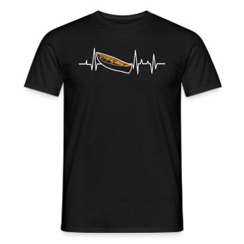 Kanu Herzschlag EKG Linie Boot Geschenk - Männer T-Shirt - Schwarz - Vorne - AI Model Male 178 light (178cm)