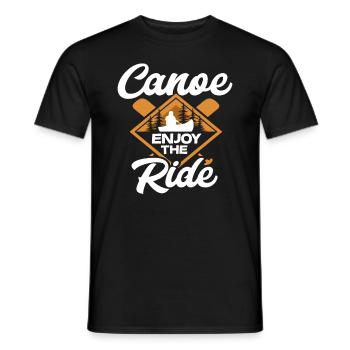 Canoe Sport Hobby Boat Water - Men's T-Shirt - black - Front - AI Model Male 178 light (178cm)