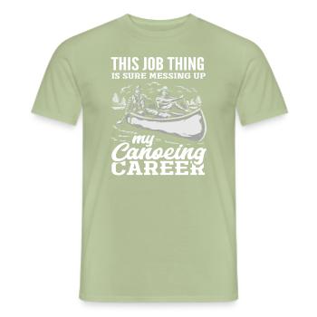 Canoe Pun Job Hobby Sports - Men's T-Shirt - sage - Front - AI Model Male 178 light (178cm)