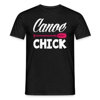 Canoe Woman Girl Women - Men's T-Shirt - black - Front - AI Model Male 178 light (178cm)