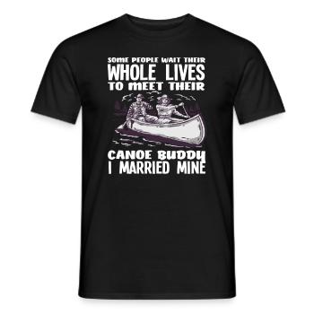 Canoe Man Woman Love - Men's T-Shirt - black - Front - AI Model Male 178 light (178cm)