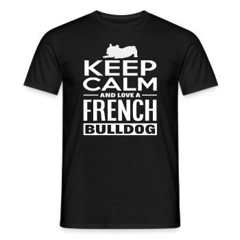 Amour du bouledogue français - T-shirt homme - noir - Devant - AI Model Male 178 light (178cm)