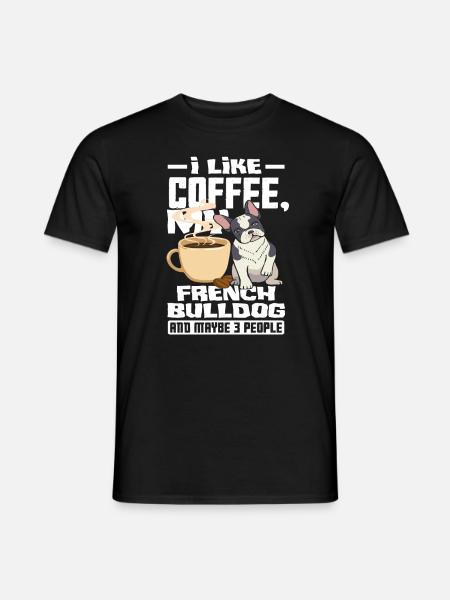 French Bulldog Coffee - Men's T-Shirt - black