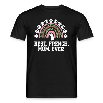 Beste Französische Bulldogge Mama Regenbogen - Männer T-Shirt - Schwarz - Vorne - AI Model Male 178 light (178cm)