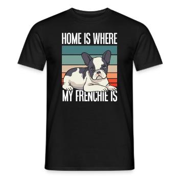Maison Bouledogue Français Rétro - T-shirt homme - noir - Devant - AI Model Male 178 light (178cm)
