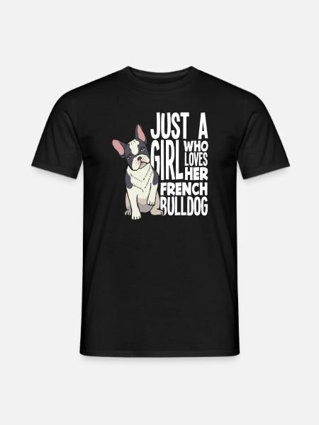 Bouledogue français fille - T-shirt homme - noir