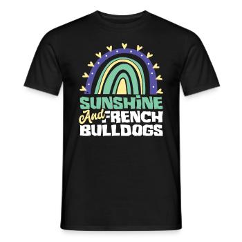 Boho arc-en-ciel soleil bouledogue français - T-shirt homme - noir - Devant - AI Model Male 178 light (178cm)