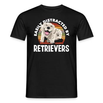 Retro Golden Retriever Dog Holder - Men's T-Shirt - black - Front - AI Model Male 178 light (178cm)