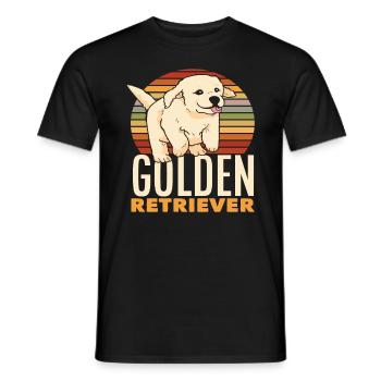 Golden Retriever rétro - T-shirt homme - noir - Devant - AI Model Male 178 light (178cm)