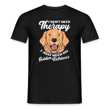 Golden Retriever Therapie Spruch - Männer T-Shirt - Schwarz - Vorne - AI Model Male 178 light (178cm)