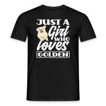 Mädchen Frau Golden Retriever - Männer T-Shirt - Schwarz - Vorne - AI Model Male 178 light (178cm)