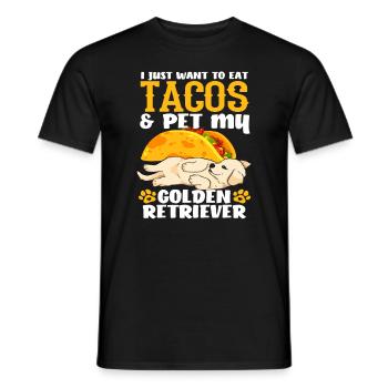 Golden Retriever Tacos Pet - T-shirt homme - noir - Devant - AI Model Male 178 light (178cm)