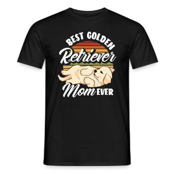 Maman Golden Retriever rétro - T-shirt homme - noir - Devant - AI Model Male 178 light (178cm)