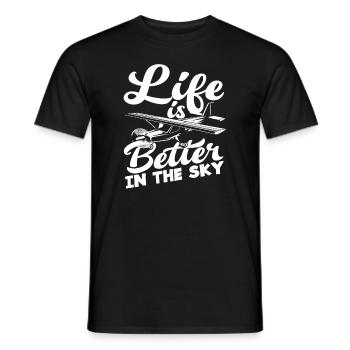 Pilot Leben ist Besser Im Himmel - Männer T-Shirt - Schwarz - Vorne - AI Model Male 178 light (178cm)