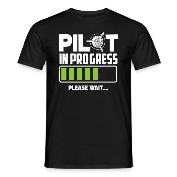 Pilot in training please wait - Men's T-Shirt - black - Front - AI Model Male 178 light (178cm)