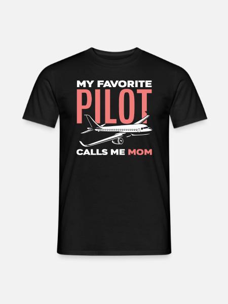 Piloten Mutter Mama Pilot - Männer T-Shirt - Schwarz