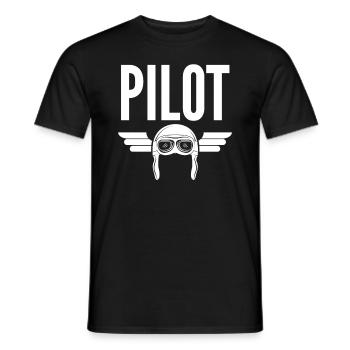 Pilot - Men's T-Shirt - black - Front - AI Model Male 178 light (178cm)