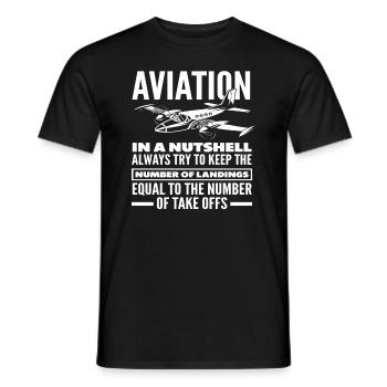 Pilot Aviation Hobby Profession - Men's T-Shirt - black - Front - AI Model Male 178 light (178cm)