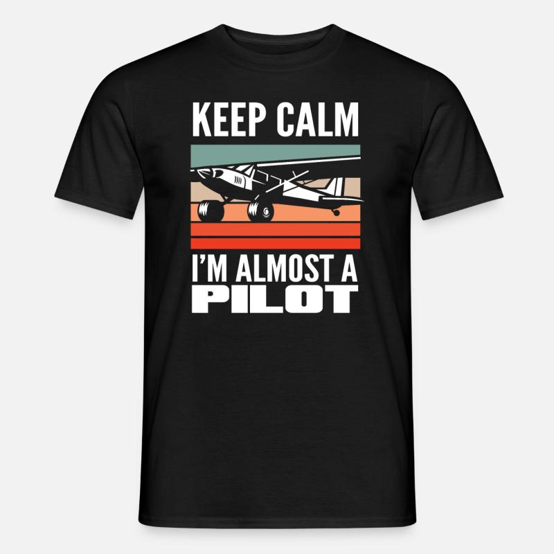 Pilot Ausbildung Spruch Flugschule - Männer T-Shirt - Schwarz