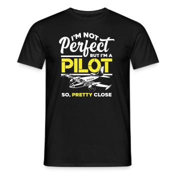 Piloten Spruch - Männer T-Shirt - Schwarz - Vorne - AI Model Male 178 light (178cm)