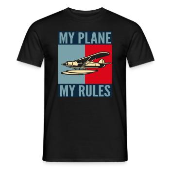 Pilot Mein Flugzeug Meine Regeln - Männer T-Shirt - Schwarz - Vorne - AI Model Male 178 light (178cm)