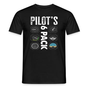 Pilots 6 Pack Funny Pilot - Men's T-Shirt - black - Front - AI Model Male 178 light (178cm)