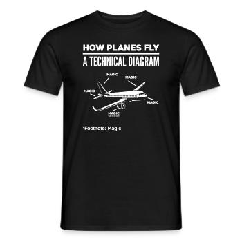 Pilot Airplane Aviator Pilots - Men's T-Shirt - black - Front - AI Model Male 178 light (178cm)