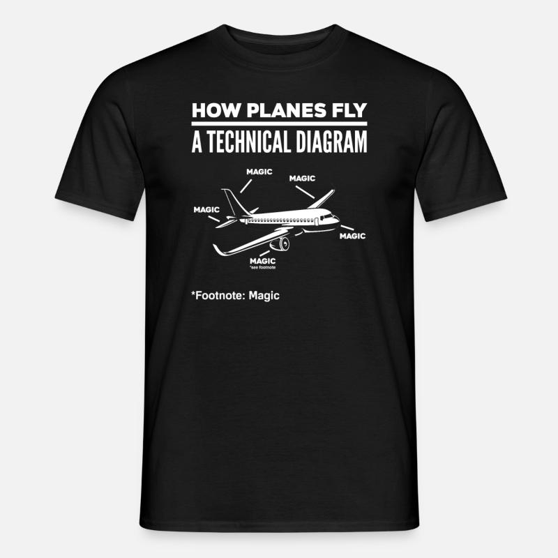 Pilot Flugzeug Flieger Piloten - Männer T-Shirt - Schwarz