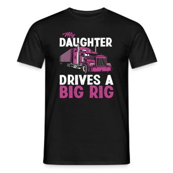 Chauffeur de camion fille père - T-shirt homme - noir - Devant - AI Model Male 178 light (178cm)