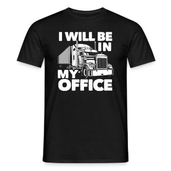 Bureau du chauffeur de camion disant - T-shirt homme - noir - Devant - AI Model Male 178 light (178cm)