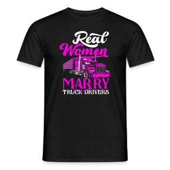 chauffeur de camion femme cadeau amour - T-shirt homme - noir - Devant - AI Model Male 178 light (178cm)